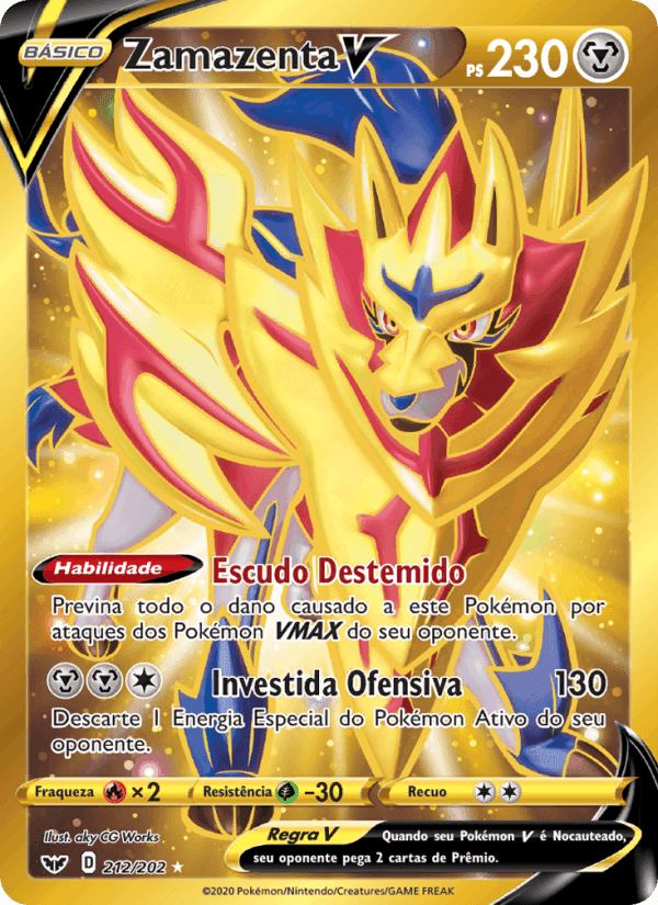 Zamazenta V, carta 212 de Espada e Escudo