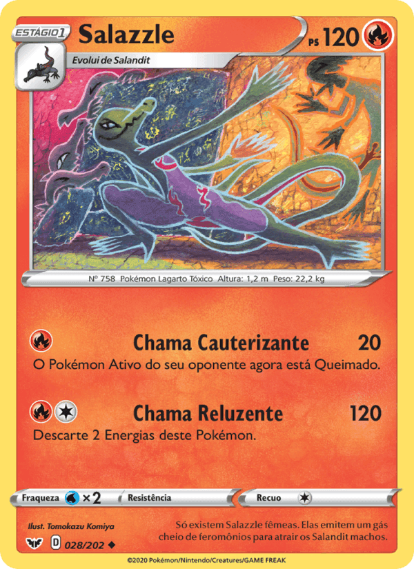 Salazzle, carta 28 de Espada e Escudo