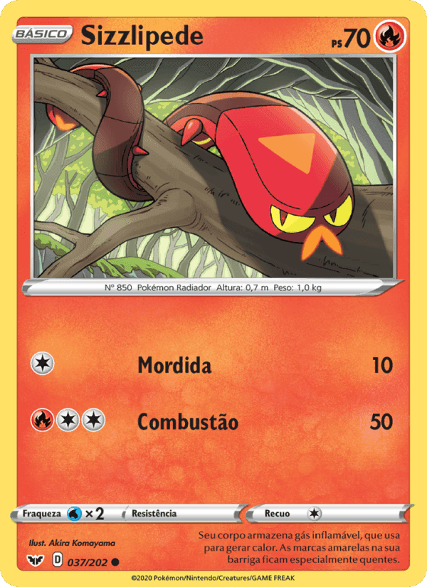 Sizzlipede, card 37 from Espada e Escudo