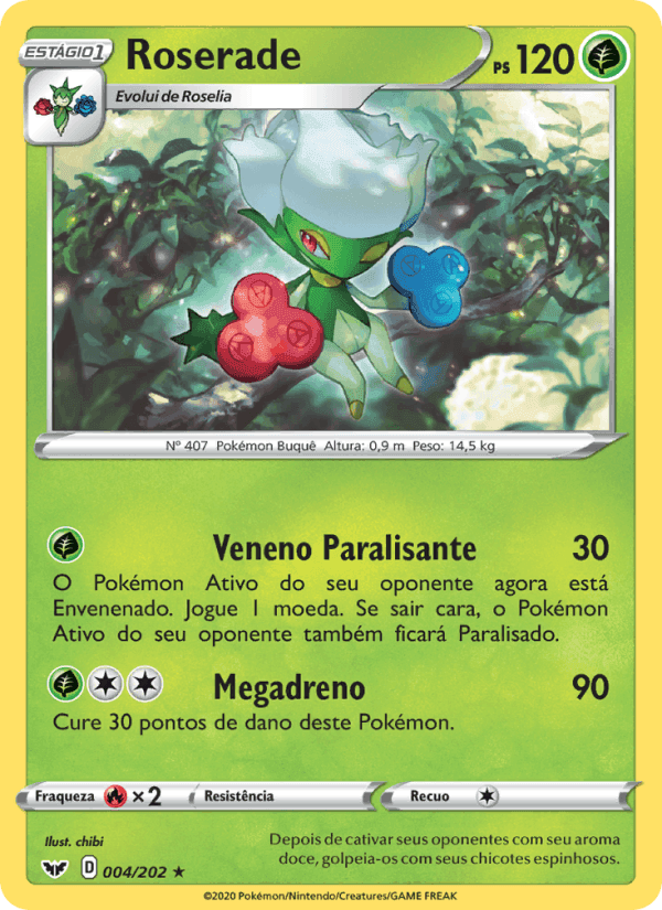 Roserade, carta 4 di Espada e Escudo