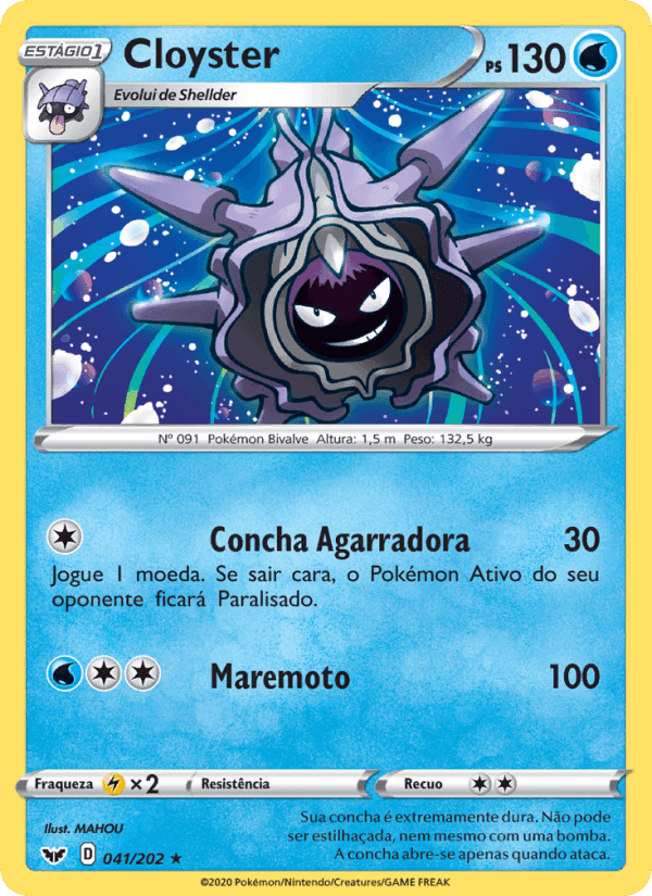 Cloyster, carta 41 de Espada e Escudo