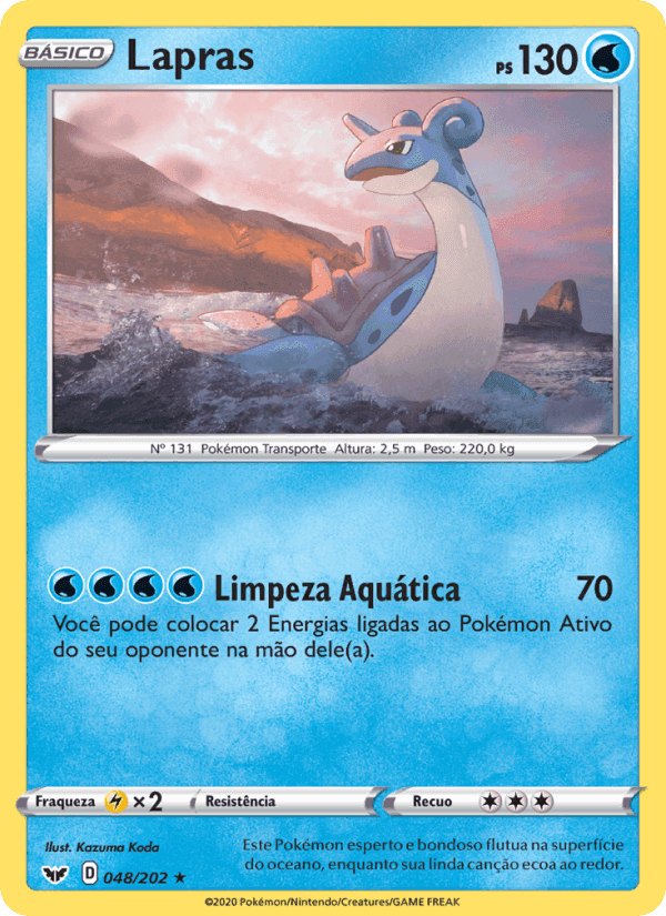 Lapras, carta 48 di Espada e Escudo