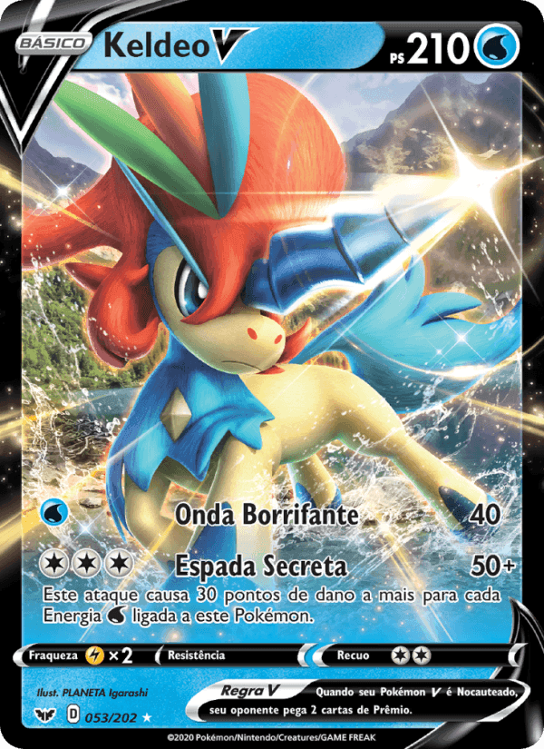 Keldeo V, carta 53 de Espada e Escudo