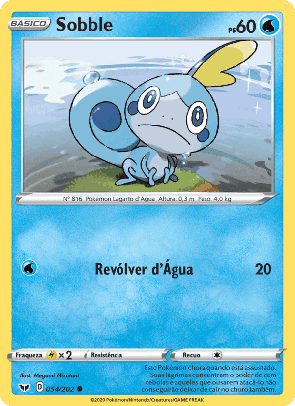 Sobble, carta 54 di Espada e Escudo
