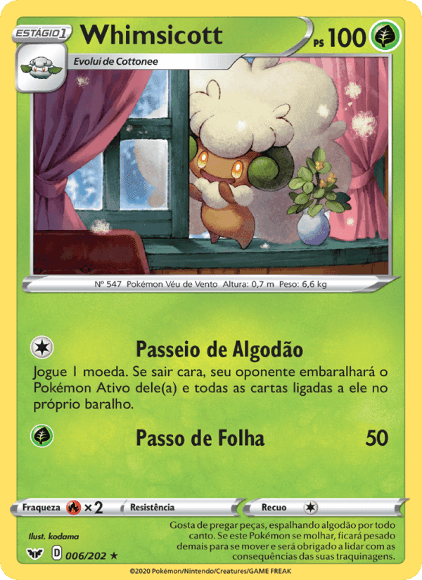 Whimsicott, card 6 from Espada e Escudo