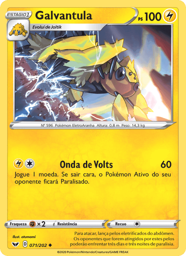 Galvantula, carta 71 de Espada e Escudo