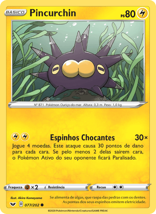 Pincurchin, carta 77 de Espada e Escudo