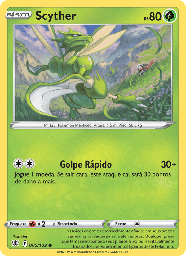 Scyther, carta 005 de Estrelas Radiantes