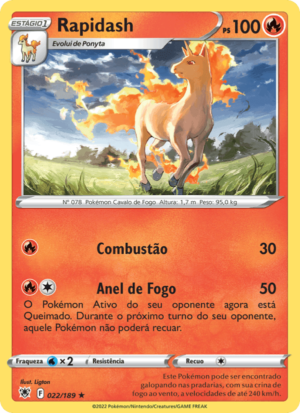 Rapidash, carta 022 de Estrelas Radiantes