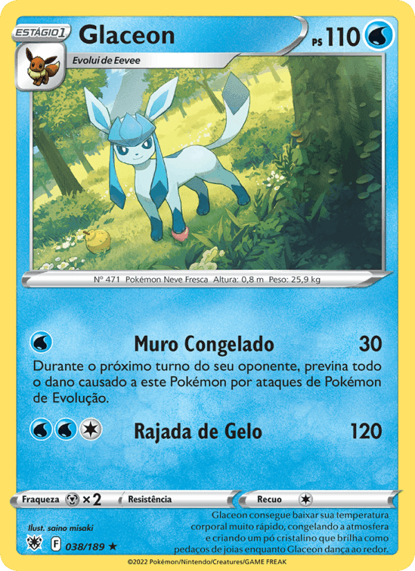 Glaceon, carta 038 de Estrelas Radiantes