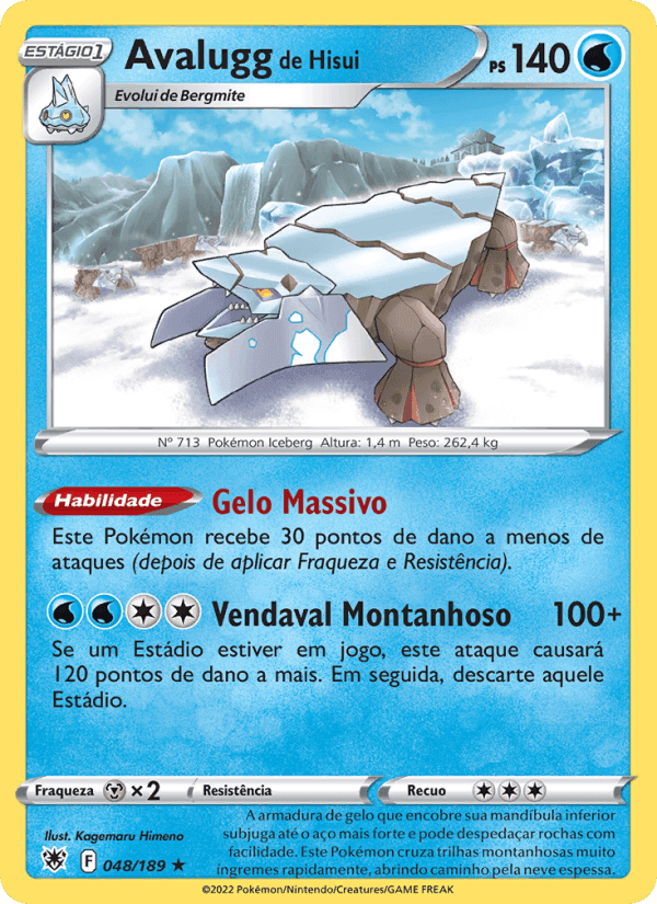 Avalugg de Hisui, carta 048 de Estrelas Radiantes