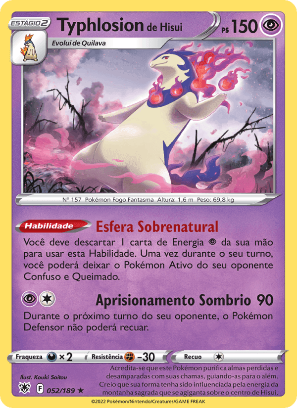 Typhlosion de Hisui, carta 052 di Estrelas Radiantes