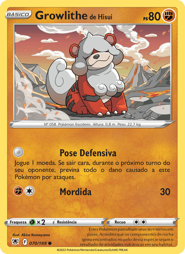 Growlithe de Hisui, carta 070 de Estrelas Radiantes