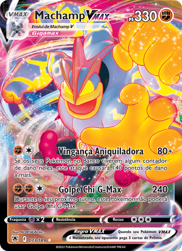 Machamp VMAX, carta 073 de Estrelas Radiantes