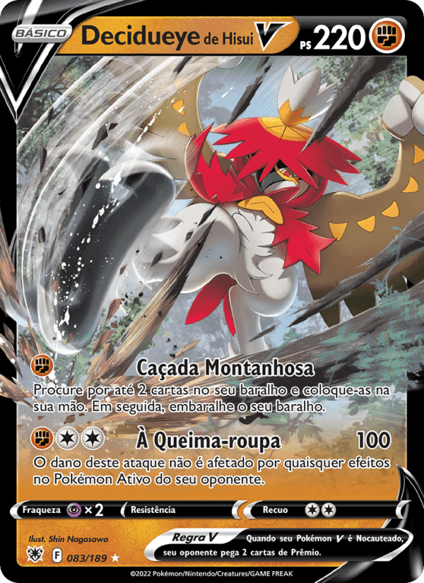 Decidueye de Hisui V, carta 083 de Estrelas Radiantes