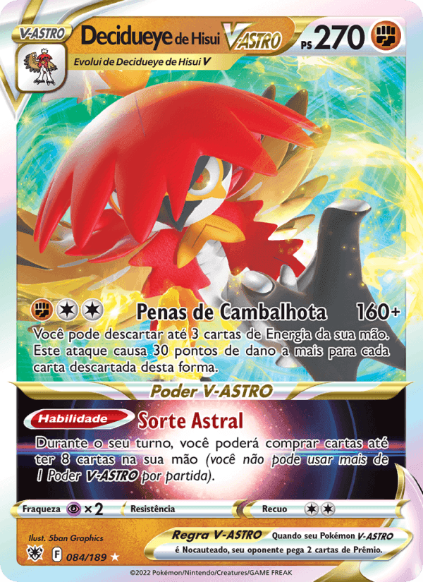 Decidueye de Hisui V-ASTRO, carta 084 de Estrelas Radiantes