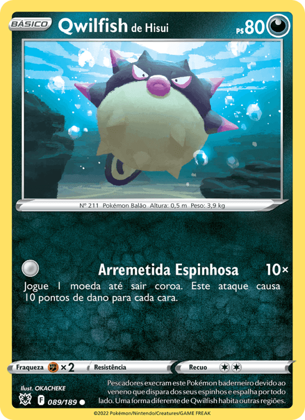 Qwilfish de Hisui, carta 089 de Estrelas Radiantes