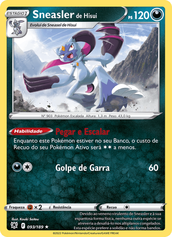 Sneasler de Hisui, carta 093 de Estrelas Radiantes