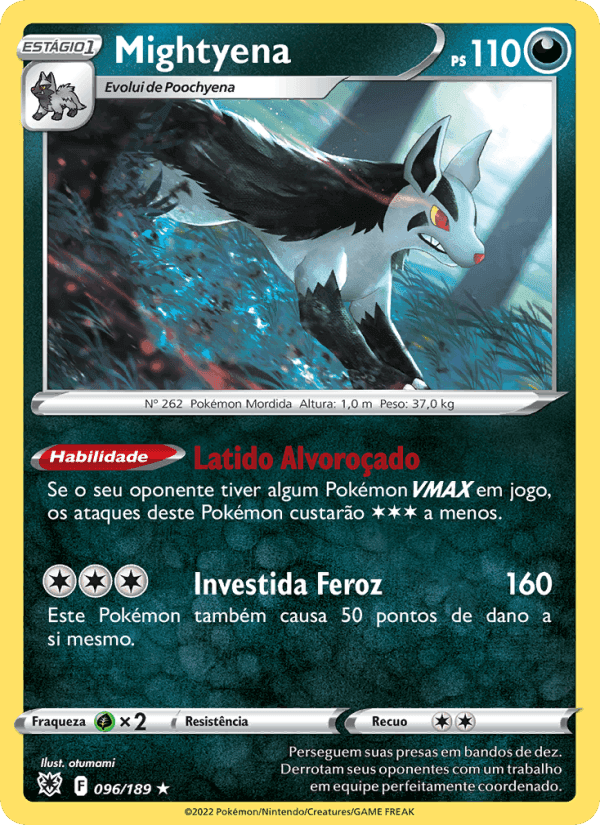 Mightyena, carte 096 de Estrelas Radiantes
