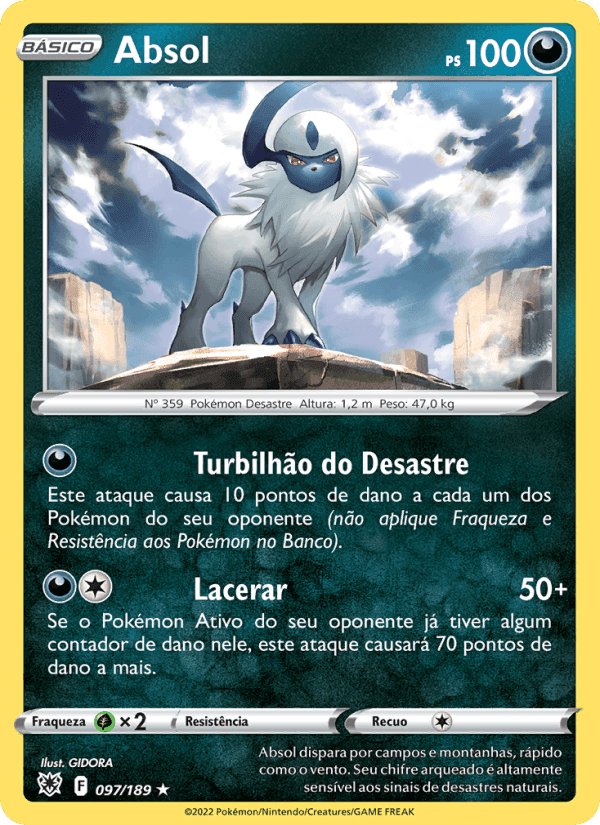 Absol, carta 097 de Estrelas Radiantes