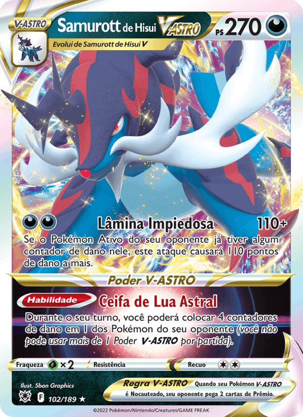 Samurott de Hisui V-ASTRO, carta 102 de Estrelas Radiantes