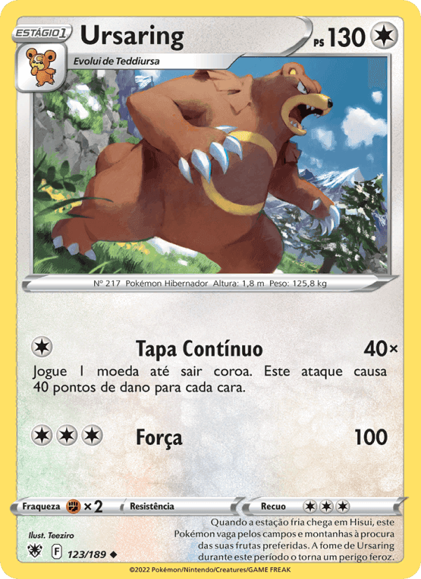 Ursaring, card 123 from Estrelas Radiantes