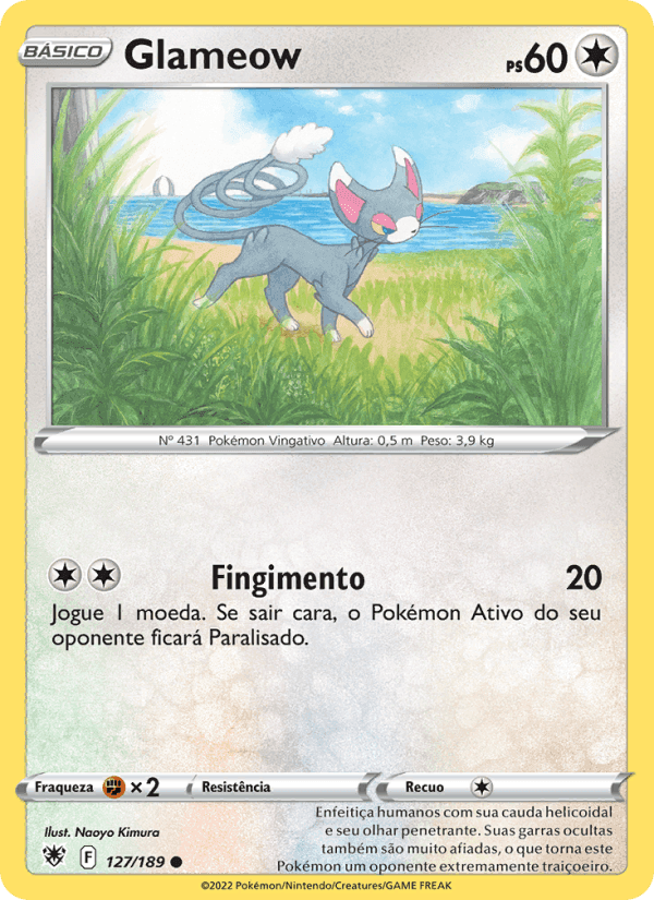 Glameow, card 127 from Estrelas Radiantes