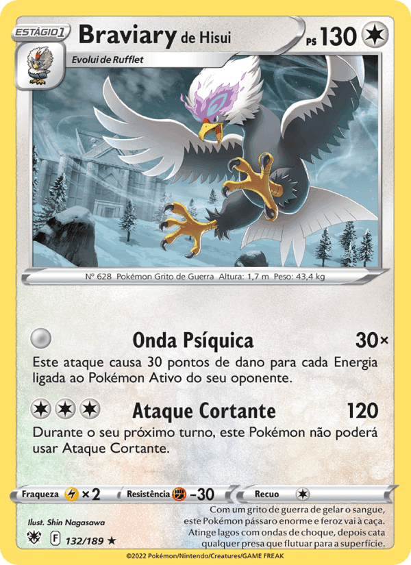Braviary de Hisui, card 132 from Estrelas Radiantes