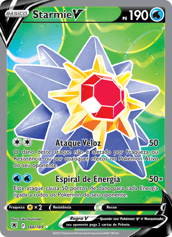 Starmie V, carta 166 de Estrelas Radiantes