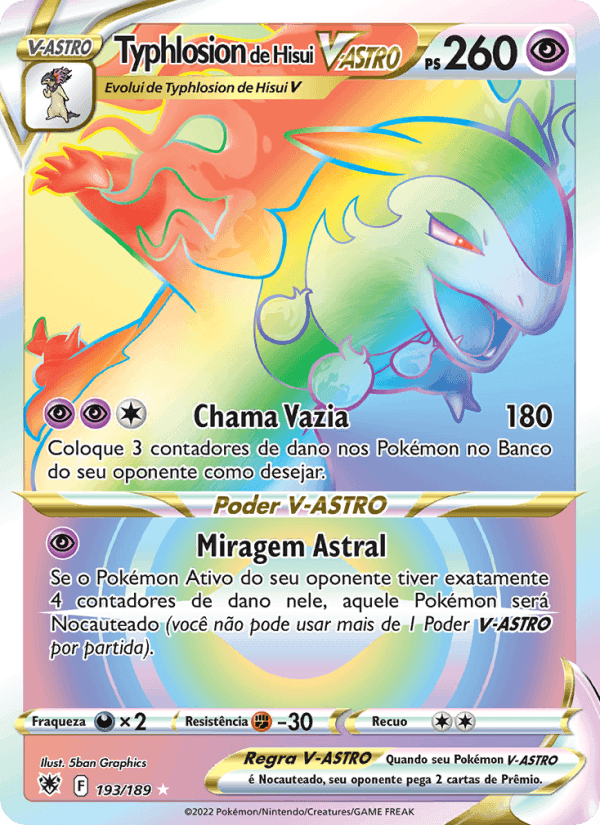Typhlosion de Hisui V-ASTRO, card 193 from Estrelas Radiantes