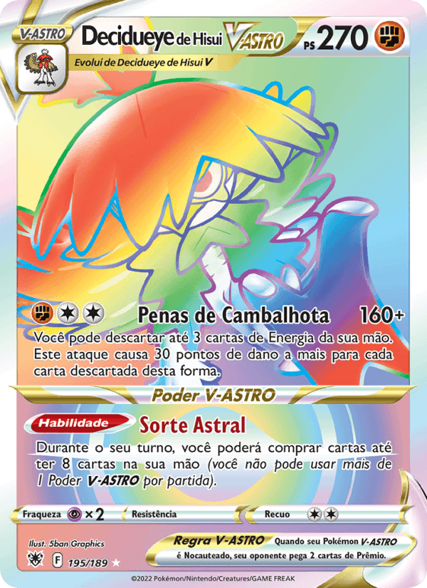 Decidueye de Hisui V-ASTRO, card 195 from Estrelas Radiantes