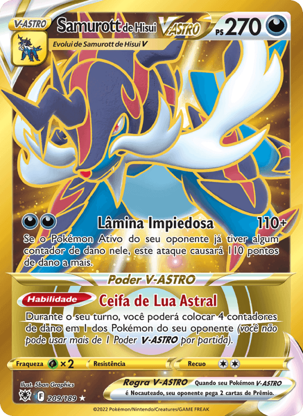 Samurott de Hisui V-ASTRO, carta 209 de Estrelas Radiantes