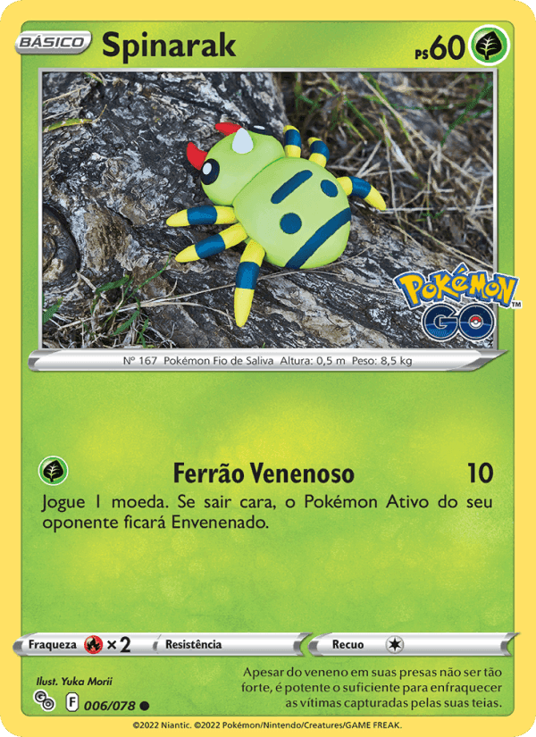 Spinarak, carta 006 de Pokémon GO
