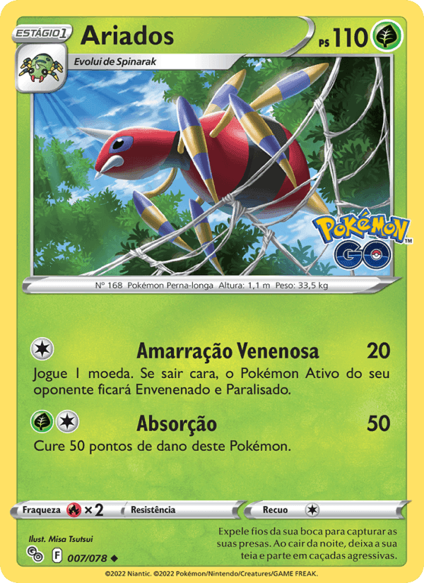 Ariados, card 007 from Pokémon GO