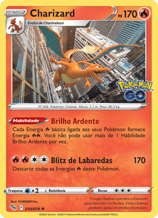 Charizard, carta 010 de Pokémon GO