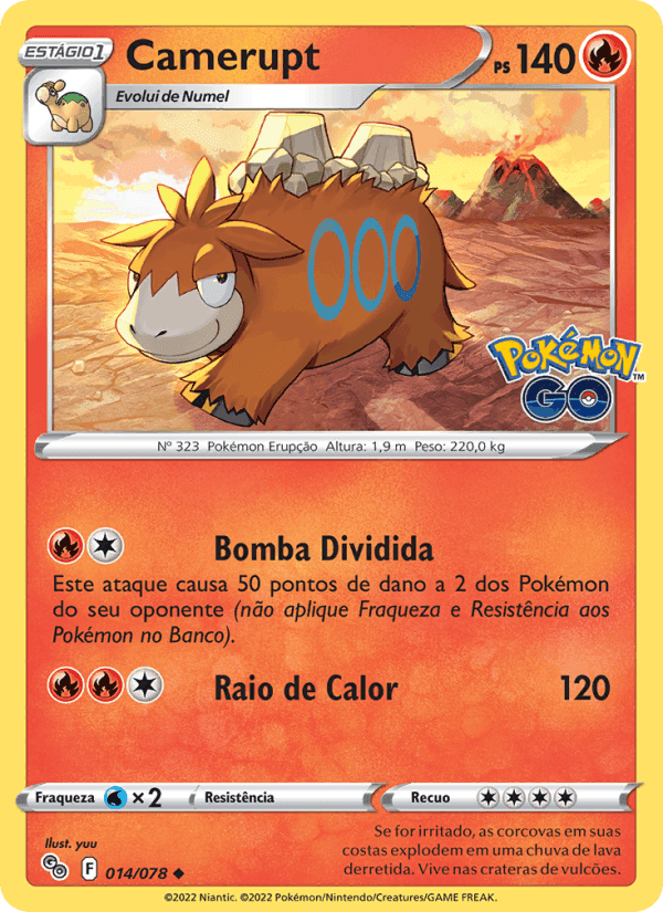 Camerupt, carta 014 de Pokémon GO