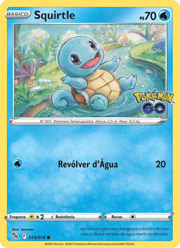 Squirtle, carta 015 de Pokémon GO