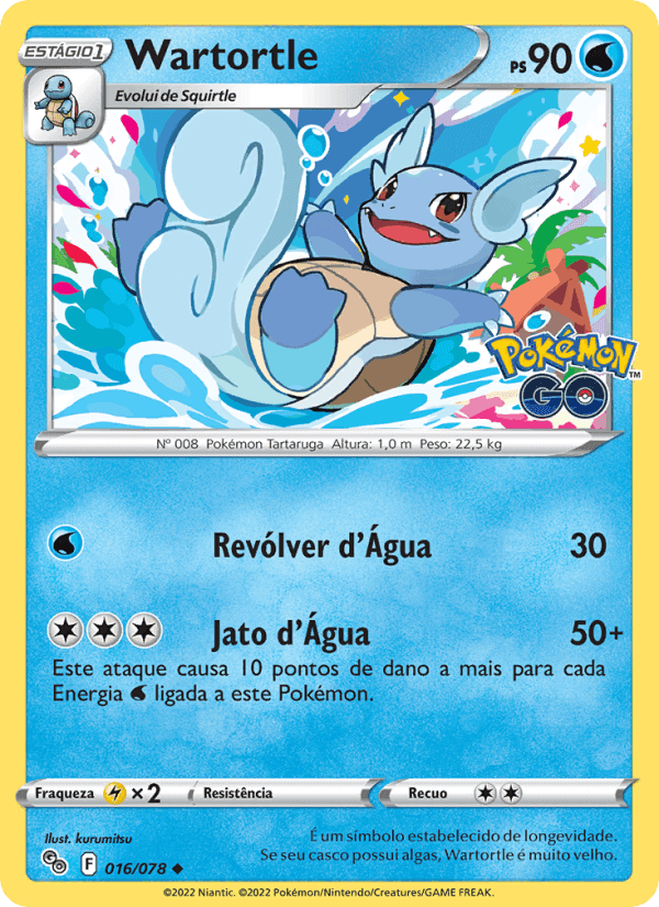 Wartortle, carta 016 de Pokémon GO