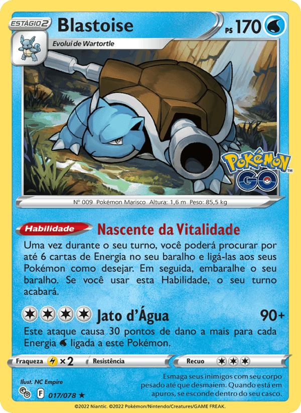 Blastoise, card 017 from Pokémon GO