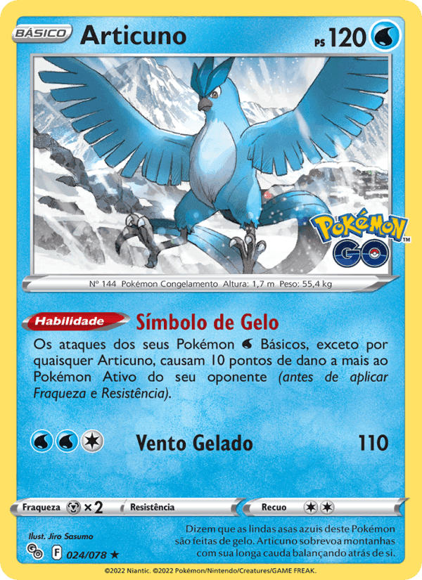 Articuno, carta 024 de Pokémon GO