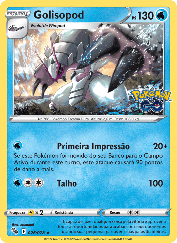 Golisopod, carta 026 de Pokémon GO