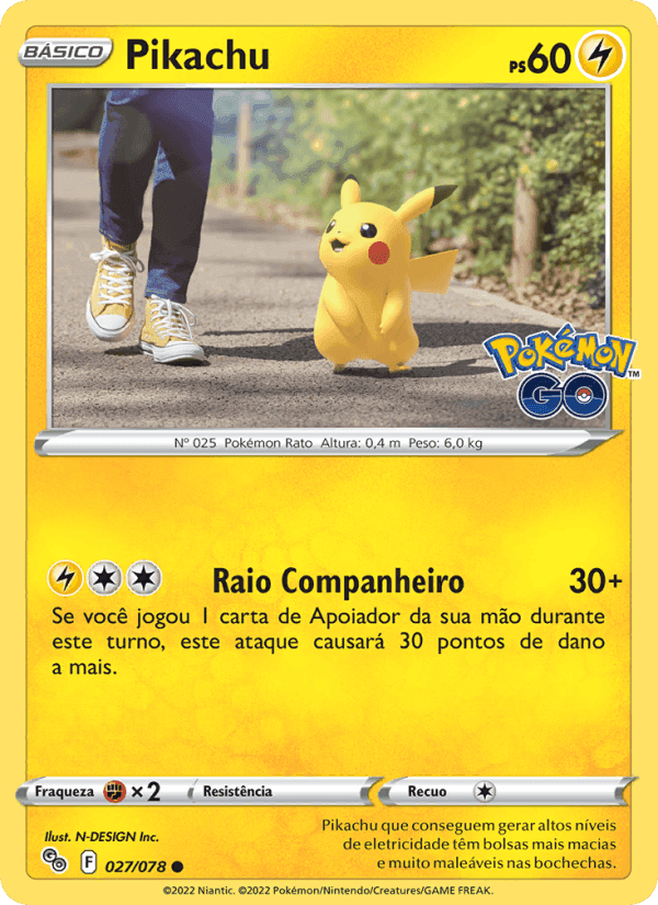 Pikachu, carta 027 de Pokémon GO