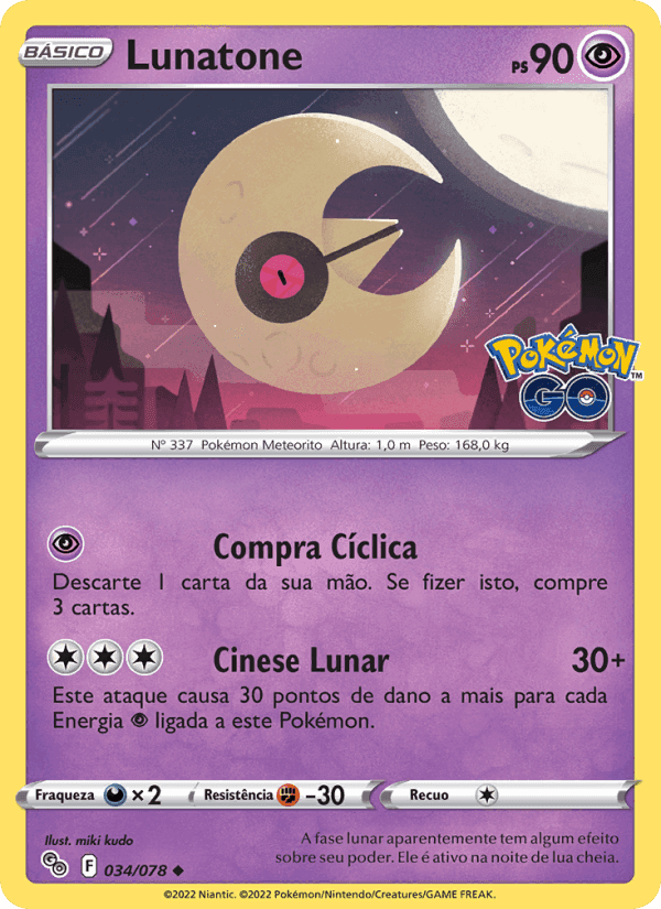 Lunatone, carta 034 de Pokémon GO