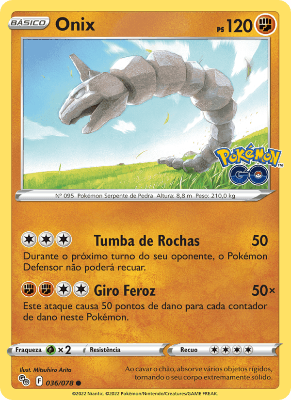 Onix, carta 036 di Pokémon GO