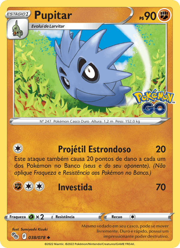 Pupitar, carta 038 di Pokémon GO