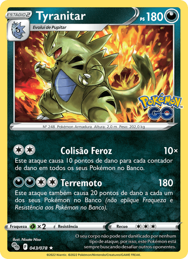 Tyranitar, carta 043 di Pokémon GO