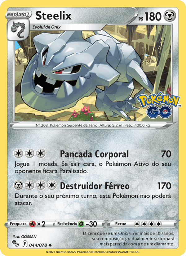Steelix, carta 044 di Pokémon GO
