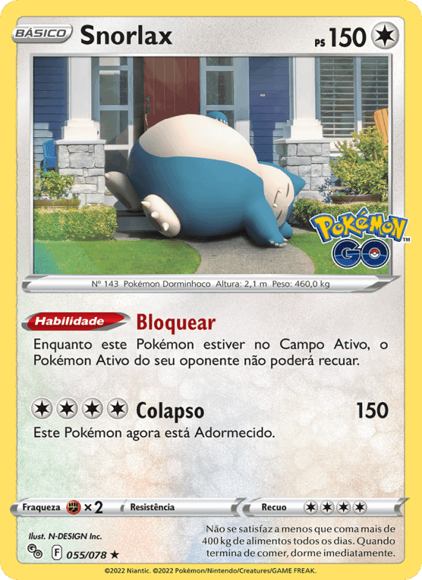 Snorlax, carta 055 di Pokémon GO
