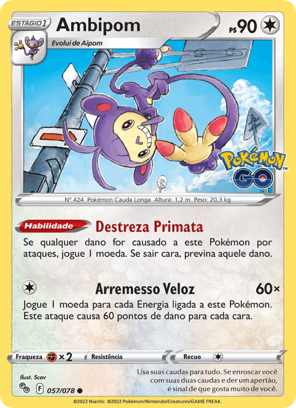 Ambipom, carta 057 di Pokémon GO