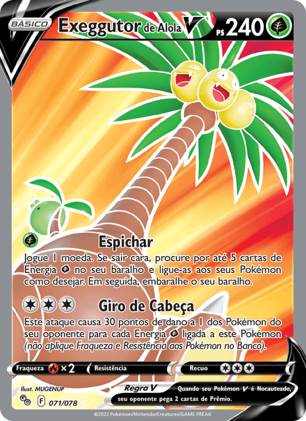 Exeggutor de Alola V, carta 071 di Pokémon GO